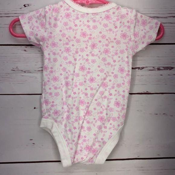Babies R Us 0-3 Months Floral pink white bodysuit‎ - Picture 2 of 5